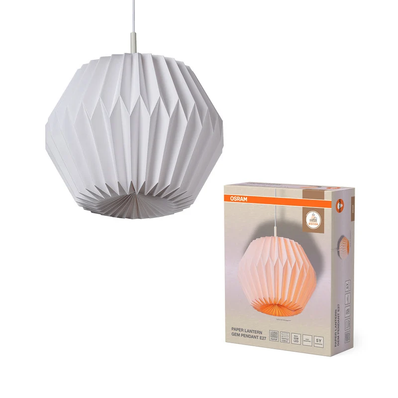 OSRAM DECOR Paper Lantern Gem Suspension E27 Blanc