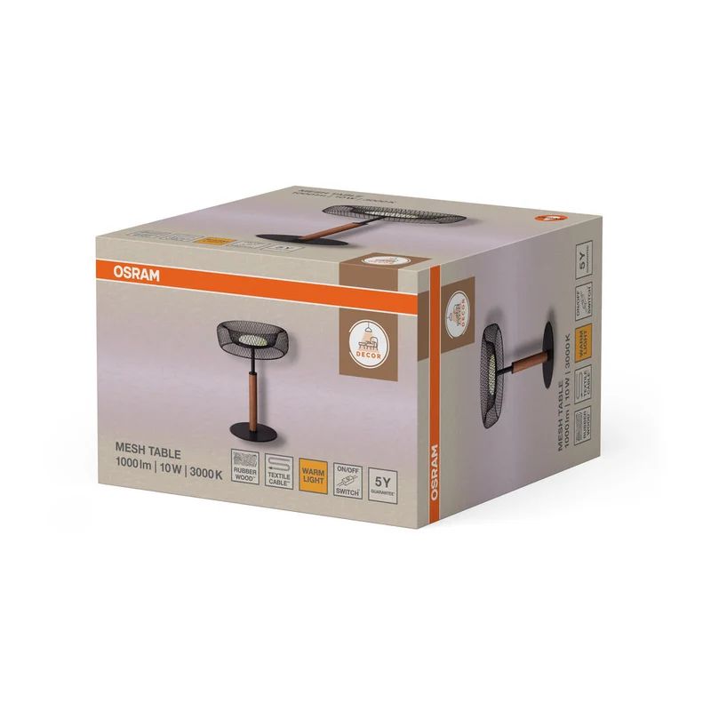 OSRAM DECOR Mesh Lampe de table 10W Noir