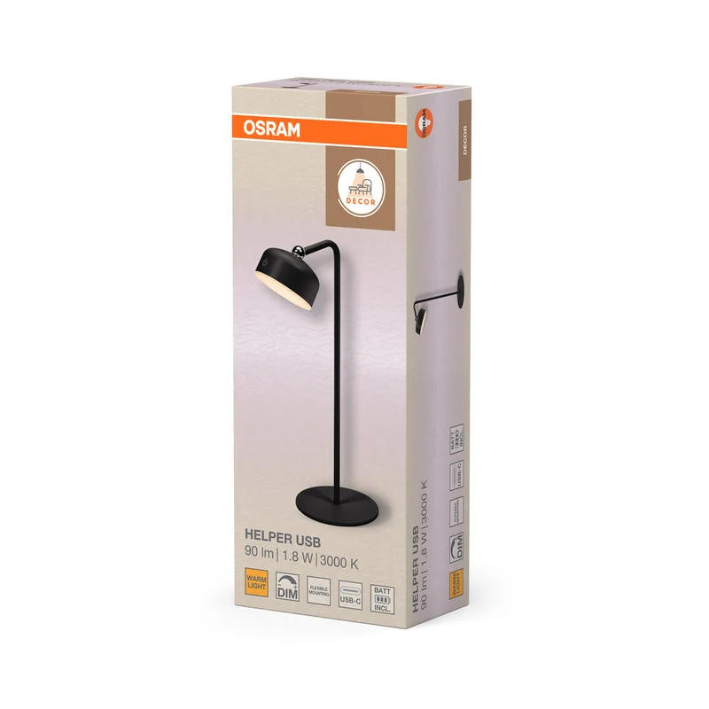 OSRAM DECOR HELPER GADGET Lampe USB à piles Noir