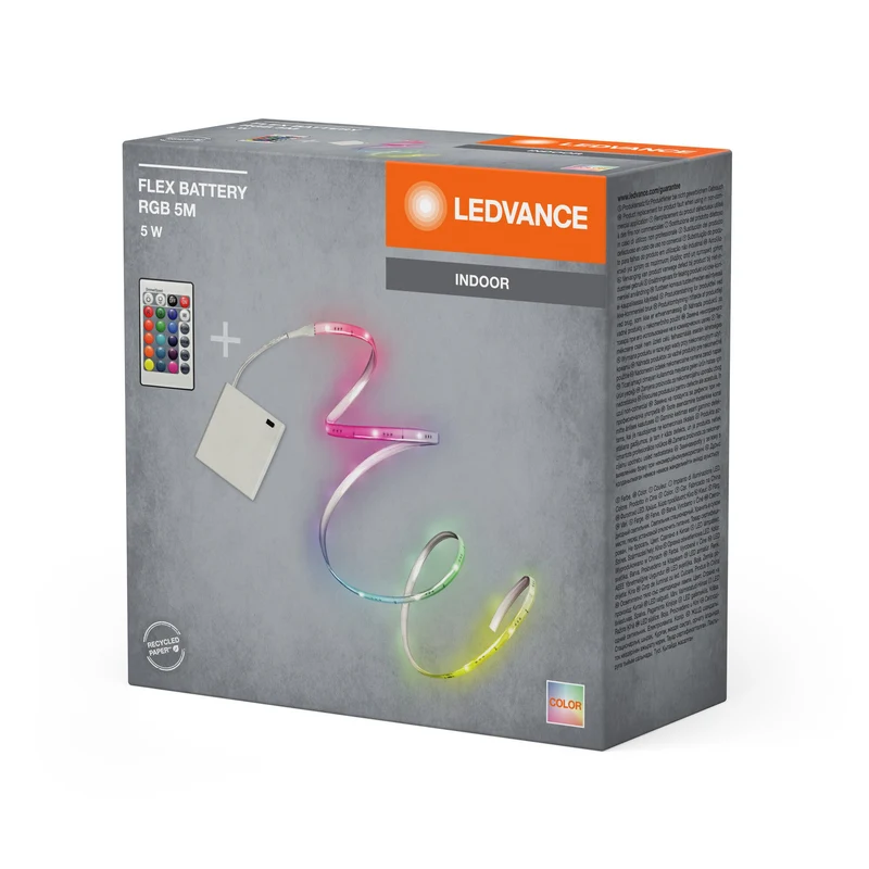 LEDVANCE FLEX BATTERIE avec capteur et télécommande, RVB, 5m
