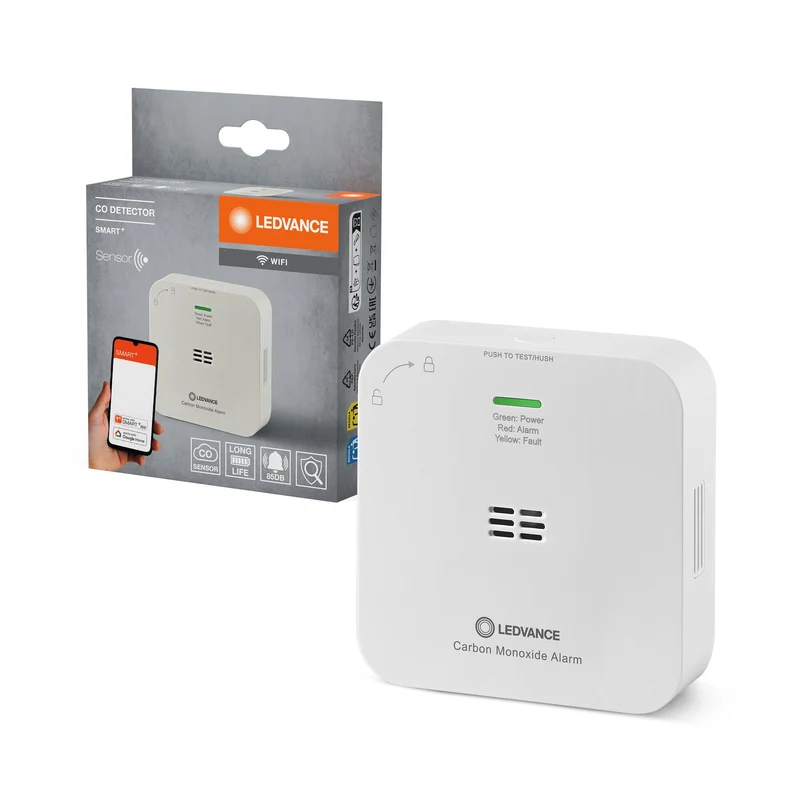 LEDVANCE Wifi SMART+ Détecteur de monoxyde de carbone CO, blanc