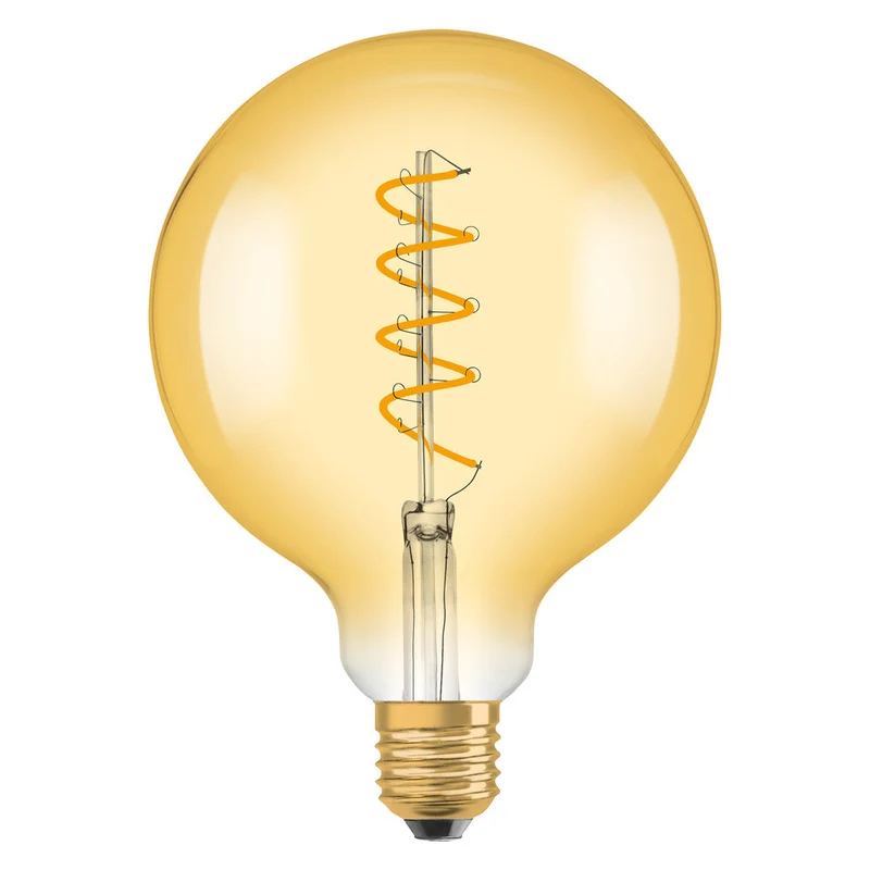Lampe LED OSRAM VINTAGE 1906® LED CLASSIC Globe Dimmable 4W 820 Gold E27 Culot doré, 300 lm, 2000 K, Blanc chaud confort