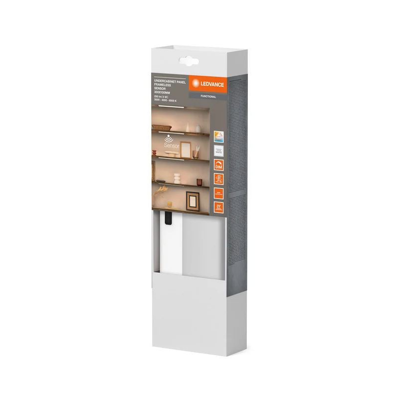 LEDVANCE UNDERCABINET PANEL FRAMELESS éclairage sous meuble 30x10cm CCT DIM Blanc, 220 lm, 3000 K / 4000 K / 6500 K