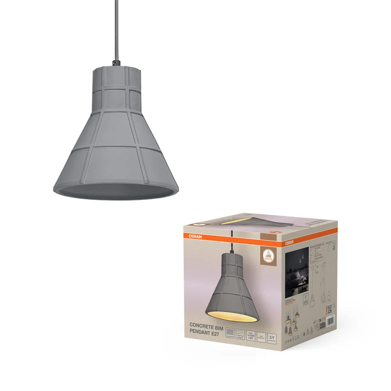 OSRAM DECOR Suspension en béton, E27, 200 mm