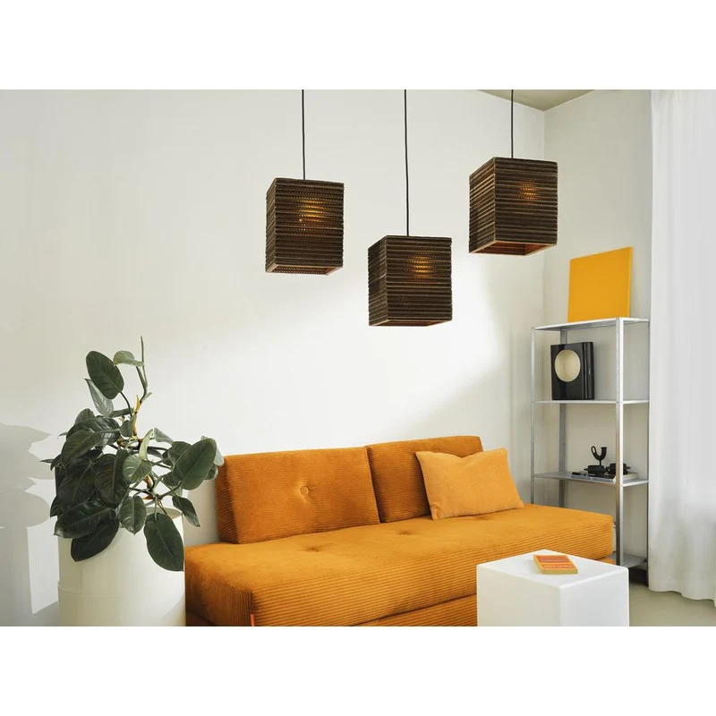 OSRAM DECOR Suspension Décor Carton Carré marron, 3xE27