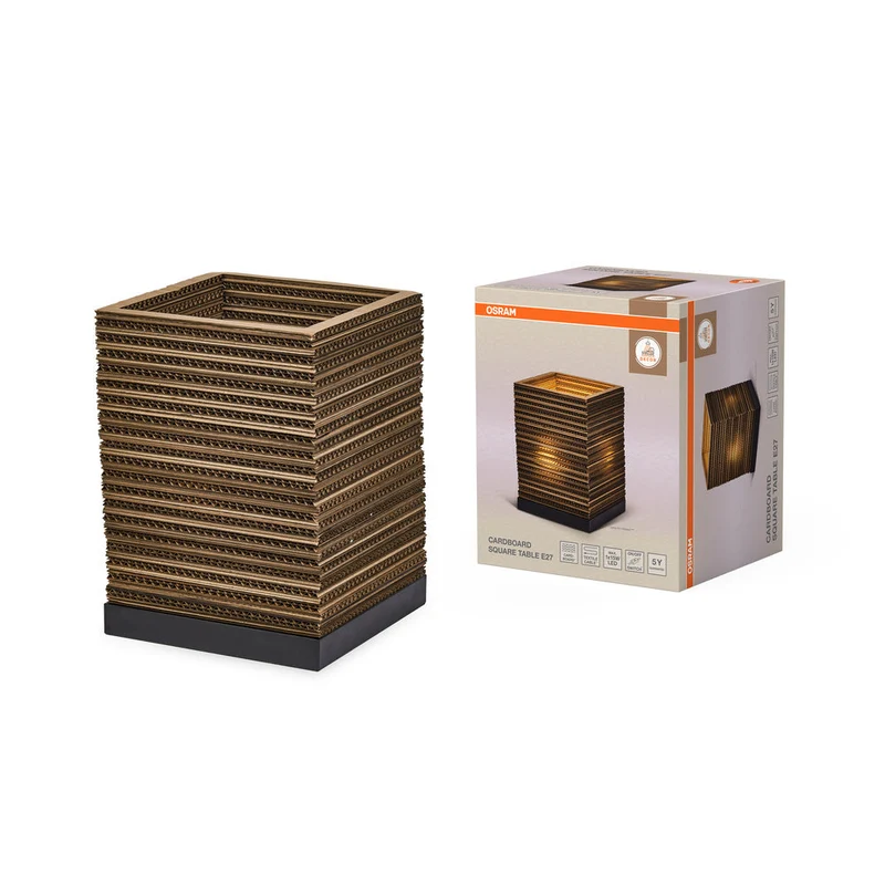 OSRAM DECOR Lampe de table Decor Carton Carré brun, E27