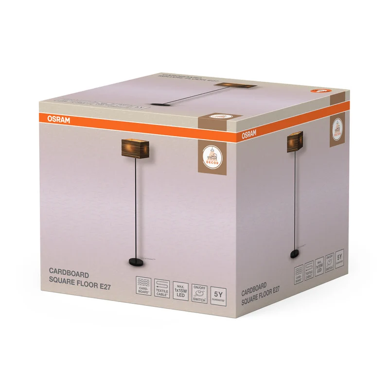 OSRAM DECOR lampe sur pied Decor Carton Carré marron, E27