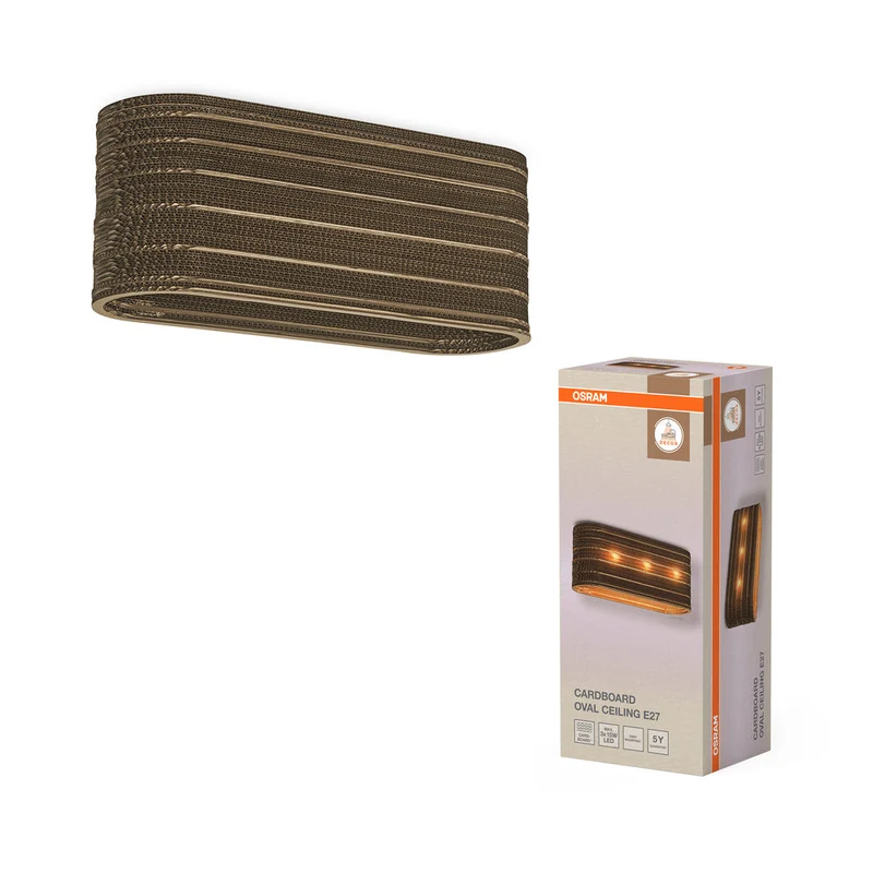 OSRAM DECOR Plafonnier Decor Carton Ovale marron, 3xE27