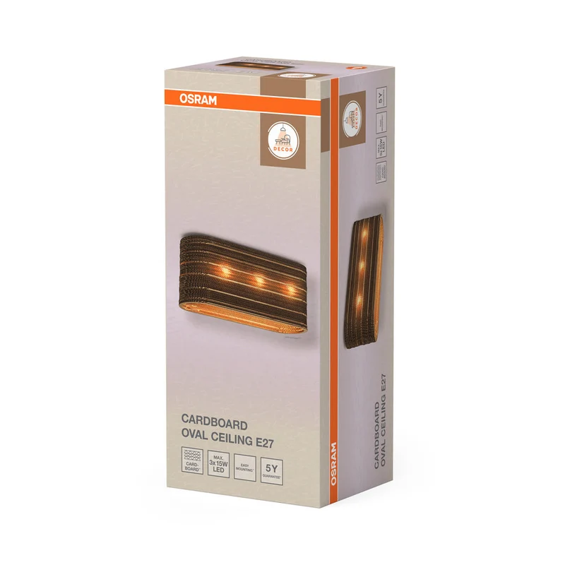 OSRAM DECOR Plafonnier Decor Carton Ovale marron, 3xE27