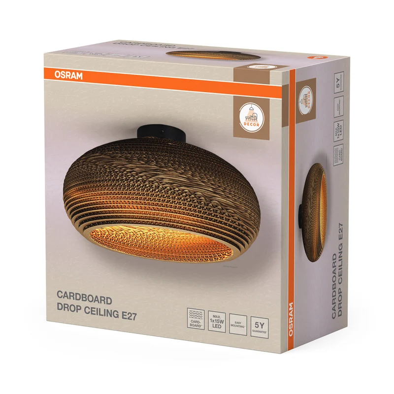 OSRAM DECOR Plafonnier Decor Cardboard Drop marron, E27