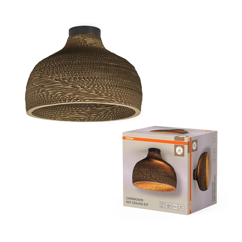 OSRAM DECOR Plafonnier Decor Chapeau en Carton marron, E27