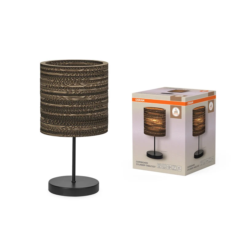 OSRAM DECOR Lampe de table Decor Cylindre en carton brun, 200 mm