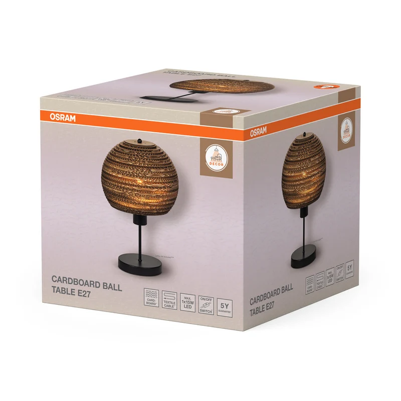 OSRAM DECOR Lampe de table Decor Ballon en carton brun, E27