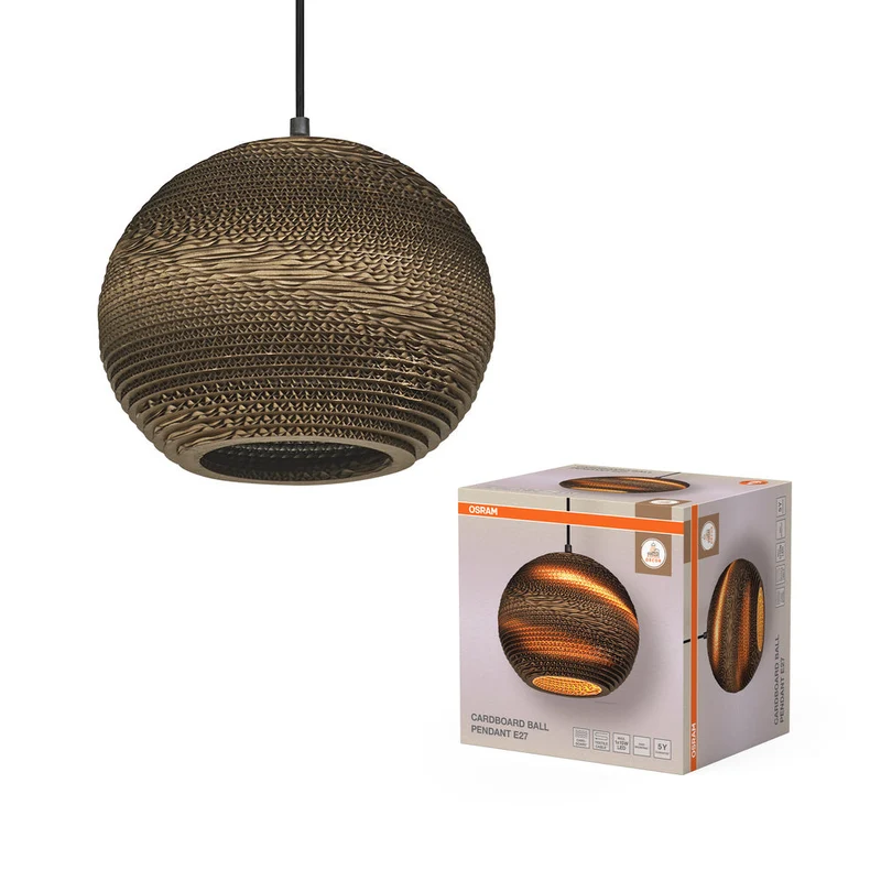 OSRAM DECOR Suspension Décor Boule en Carton marron, E27