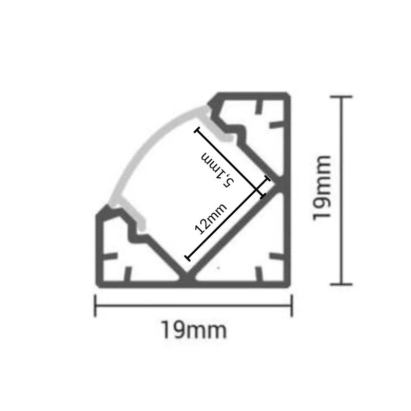 Profilé Aluminium Angle 2m pour Ruban LED Couvercle Blanc Opaque