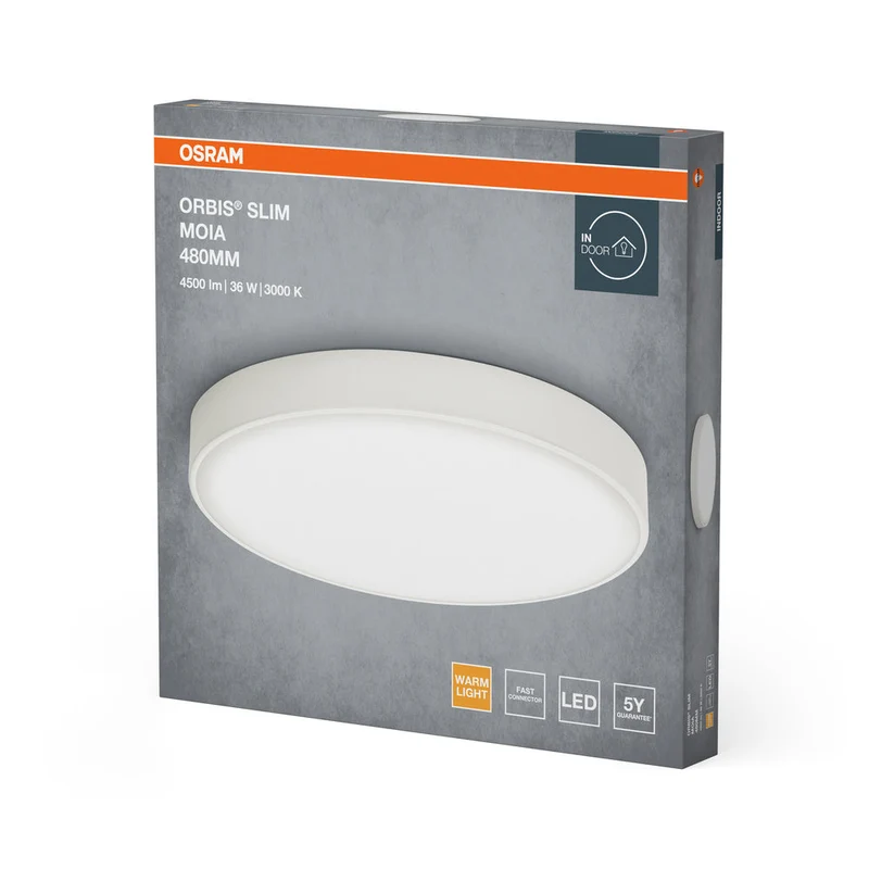 OSRAM ORBIS Slim Moia plafonnier, blanc, 36W, 4500lm