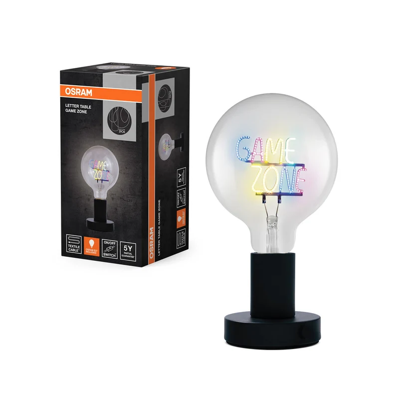 OSRAM 1906 LAMPE DE TABLE LETTER Tischleuchte Game Zone 1.2W E27