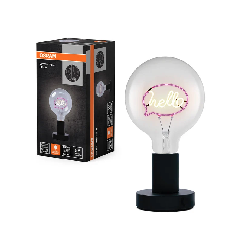 OSRAM 1906 LAMPE DE TABLE LETTER Hello 1.2W E27