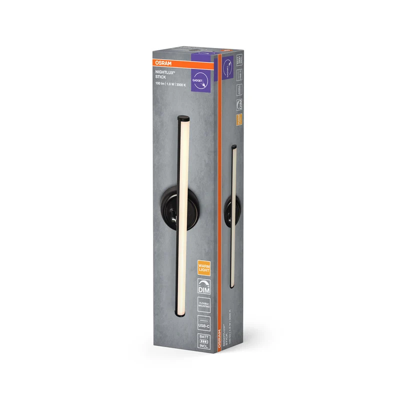OSRAM NIGHTLUX STICK Lampe Dimmable Rechargeable USB Noir