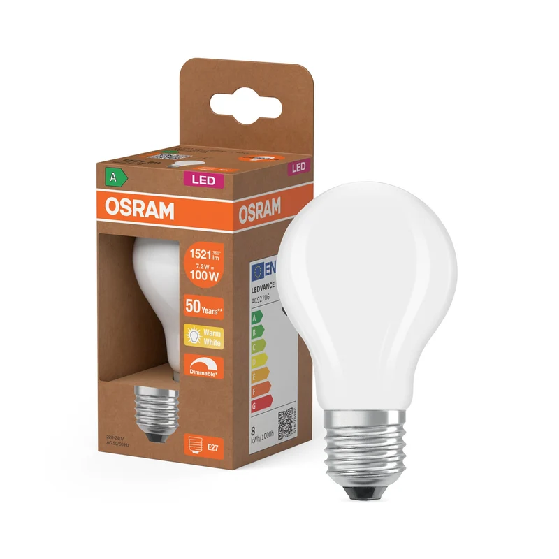 OSRAM SUPERSTAR+ CLASSIC A GLFR 100 Lampe, 8,2W, 1521lm, blanc chaud