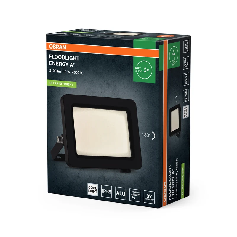 OSRAM PROJECTEURS D'ÉCLAIRAGE EFFICACITÉ ÉNERGÉTIQUE Strahler, 10W, 4000K Dunkelgrau