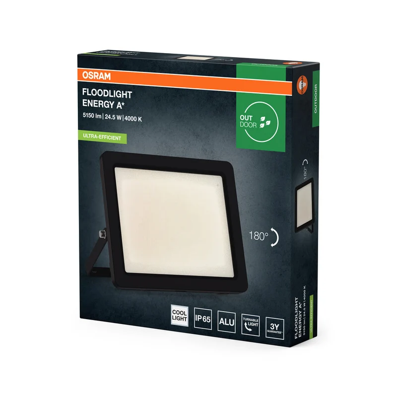 Projecteurs OSRAM à LED à efficacité énergétique, 24,5 W, 4000K gris foncé