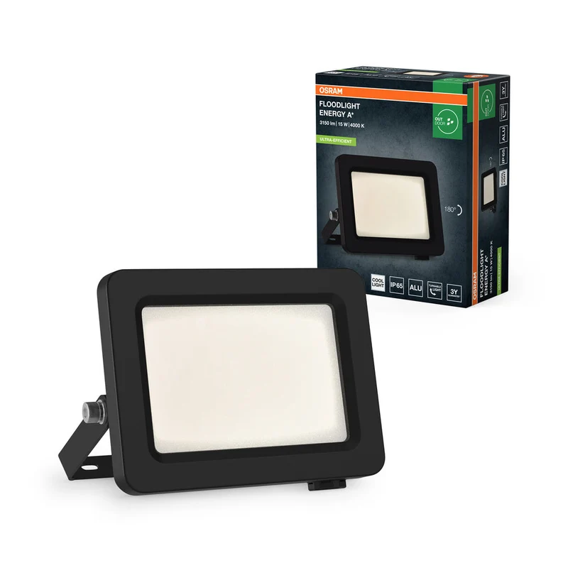 OSRAM PROJECTEURS D'ÉCLAIRAGE EFFICACITÉ ÉNERGÉTIQUE Projecteur, 15W, 4000K Gris foncé