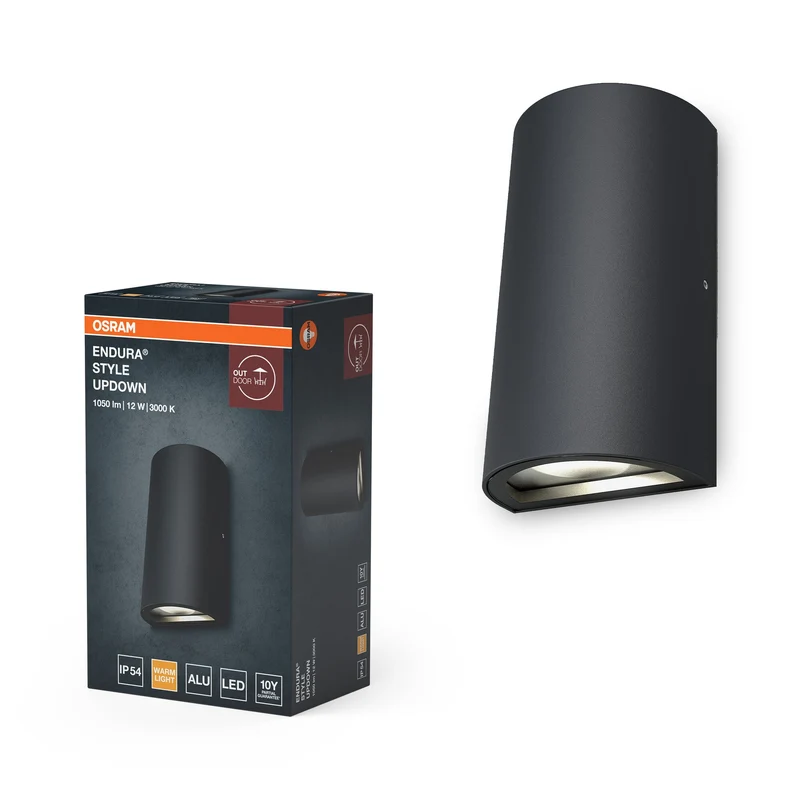 OSRAM LED Applique murale et plafonnier, luminaire pour applications extérieures, blanc chaud, 55,0 mm x 90,0 mm x 160,0 mm, ENDURA STYLE UPDOWN