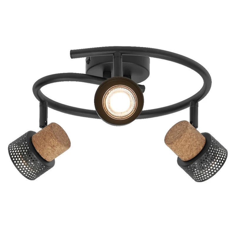 OSRAM SPOT DÉCOR CORK Spiral Plafonnier, 3 x 3,4W, 690lm, noir