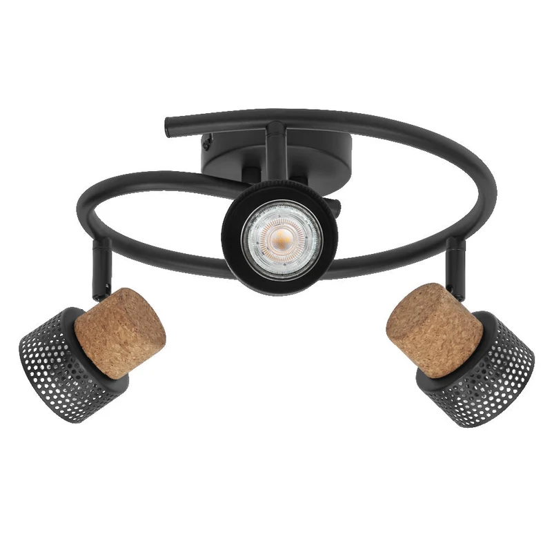 OSRAM SPOT DÉCOR CORK Spiral Plafonnier, 3 x 3,4W, 690lm, noir