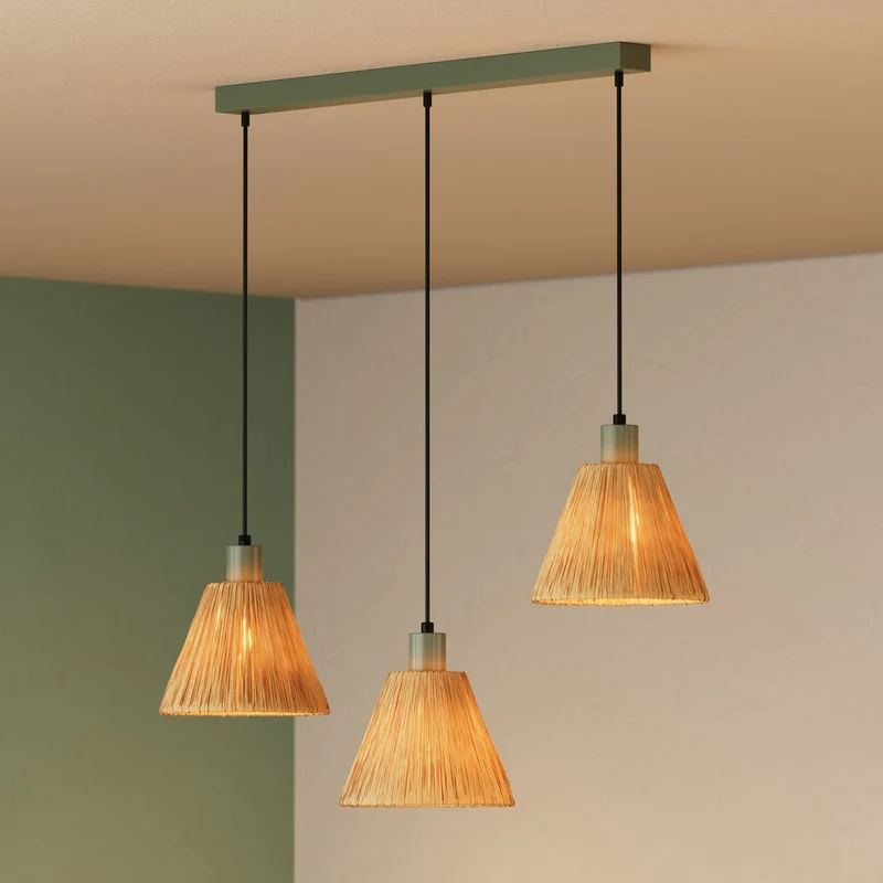 OSRAM DECOR Suspension Décor Raphia Linéaire vert, 3xE27
