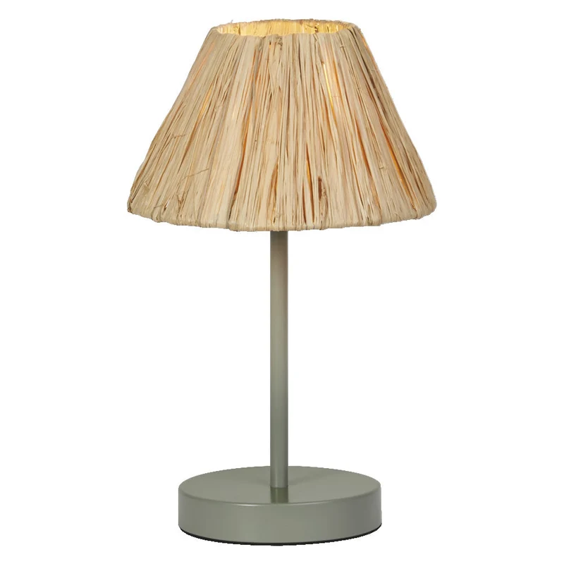 OSRAM DECOR Lampe de table Decor Raphia vert-brun, E27, 200 mm