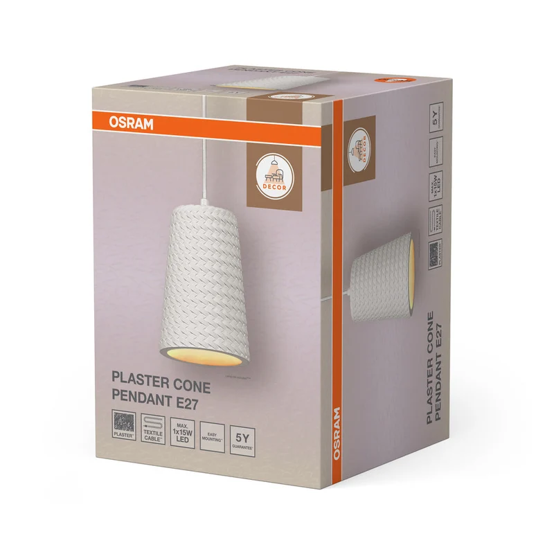 OSRAM DECOR Suspension en plâtre, E27, 200 mm