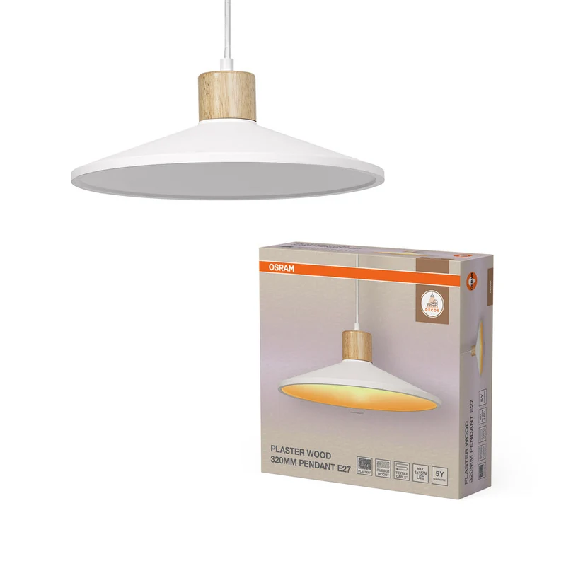 OSRAM DECOR Plâtre Bois Gips Suspension, E27, 320 mm