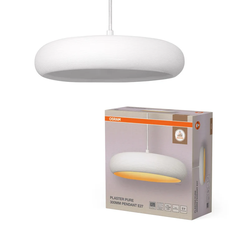 OSRAM DECOR Plâtre Lampe en plâtre Suspension, E27, 298 mm