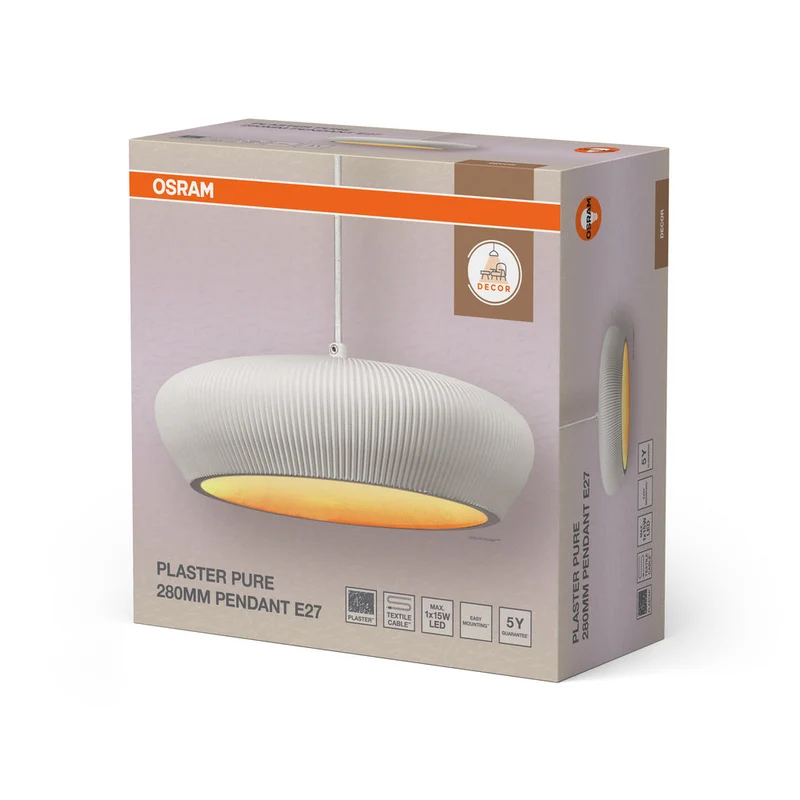 OSRAM DECOR Plâtre Gips-Lampe Suspension, E27, 283 mm
