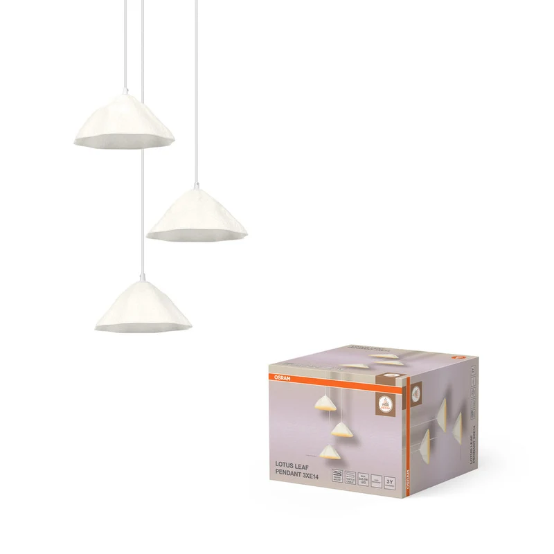 OSRAM DECOR Suspension 3-flammes Decor Lotus Leaf blanc, E14