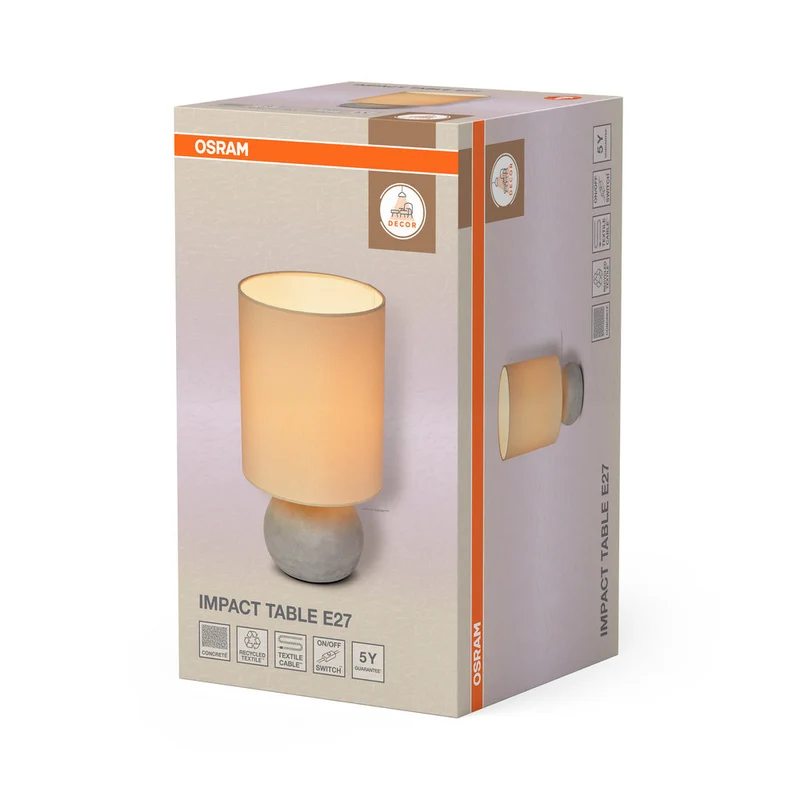 OSRAM DECOR Lampe de table Impact beige et gris, E27