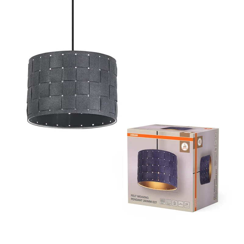 OSRAM DECOR Suspension Décor Tissage en feutre gris, E27, 280 mm