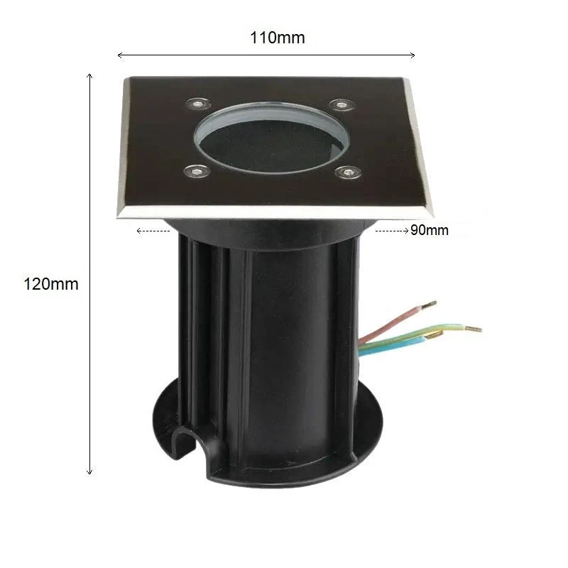 Spot LED Extérieur Encastrable Carré IP65 pour Ampoule GU10