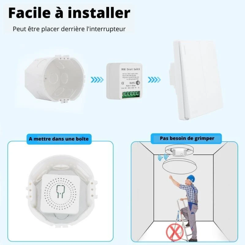 Module Double Interrupteur WiFi Noir