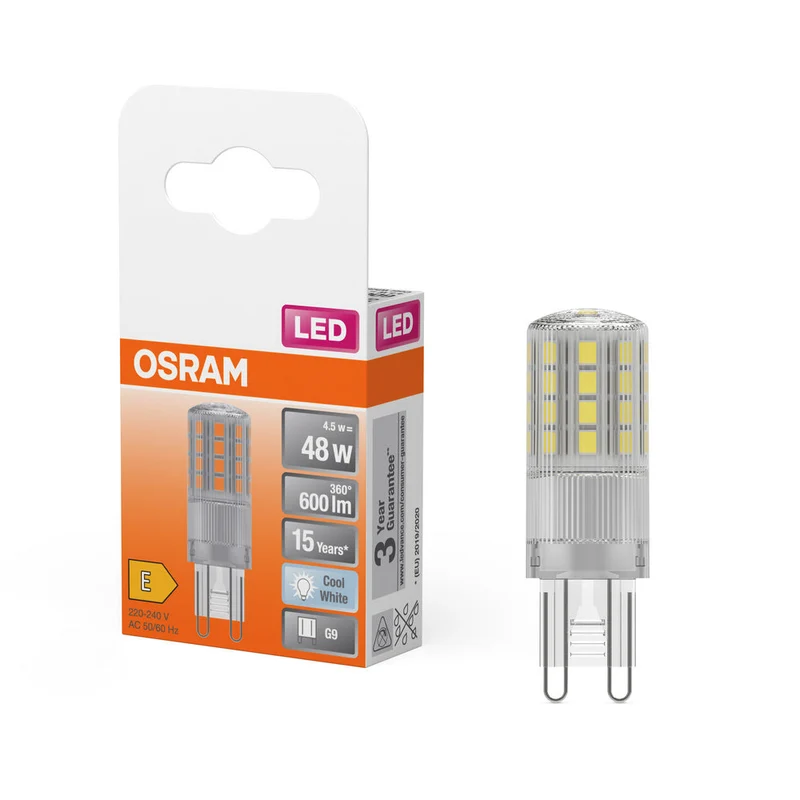 Lampe LED OSRAM PIN G9 4,5 W 840 Clear G9, 600 lm, 4 000 K, blanc froid