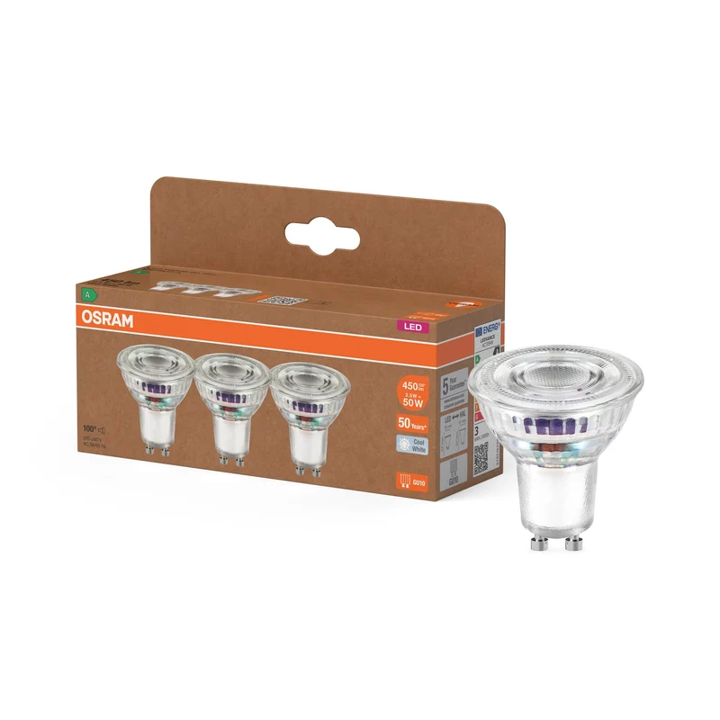 Lampe LED à réflecteur OSRAM Energy Class, 2,5 W, 450 lm, EEK A, blanc froid, GU10