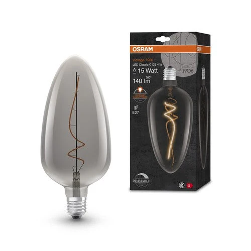 Lampe LED OSRAM Vintage 1906, teinte fumée, 4 W, 140 lm, blanc chaud, E27