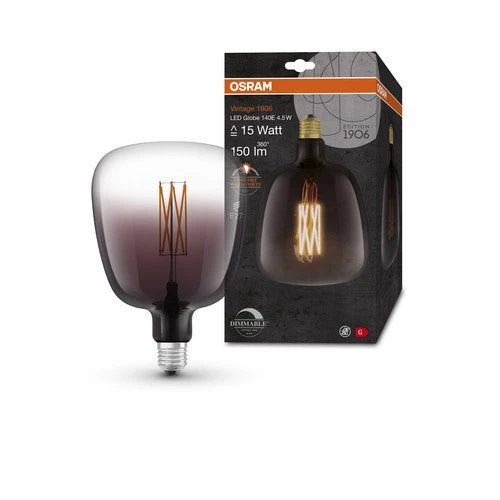 Lampe LED OSRAM Vintage 1906, teinte fumée, 4,5 W, 150 lm, blanc chaud, E27