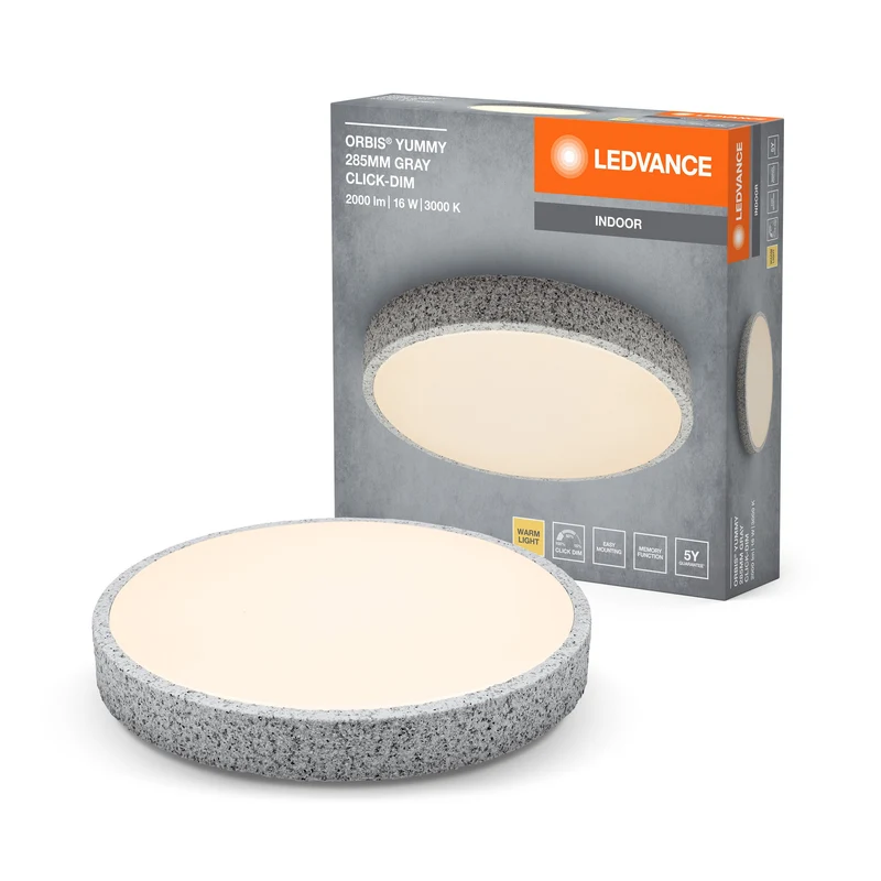 LEDVANCE ORBIS Yummy plafonnier 16W 285mm dimmable gris