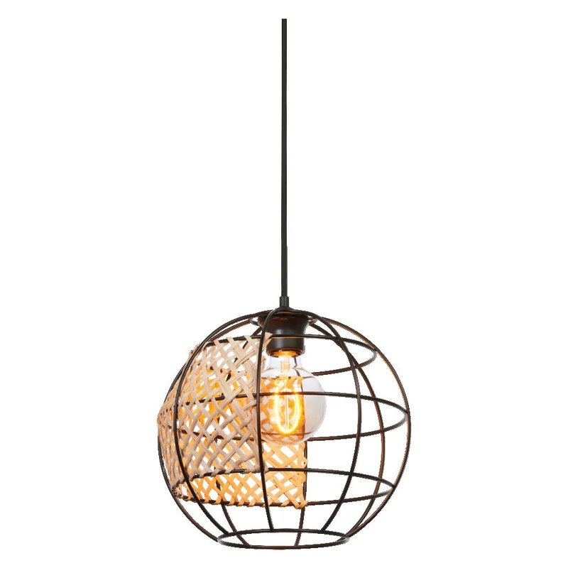 LEDVANCE DECOR Suspension Cage Globe, noir/marron, E27