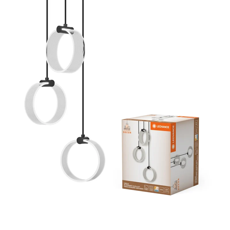 LEDVANCE DECOR Suspension Circulaire, 3 Suspensions, 20W, Click CCT Noir