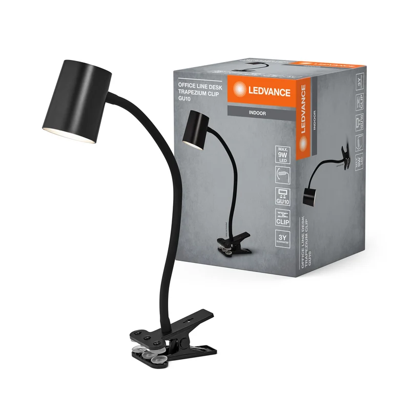 Lampe de bureau LEDVANCE OFFICE LINE Desk Trapezium Clip GU10 Noir