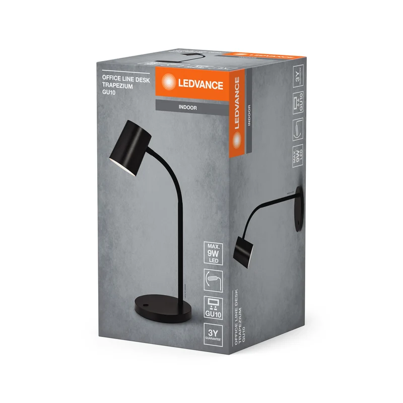 Lampe de bureau LEDVANCE OFFICE LINE Desk Trapezium GU10 Noir